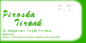 piroska tirpak business card