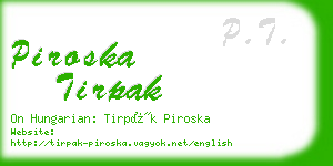 piroska tirpak business card